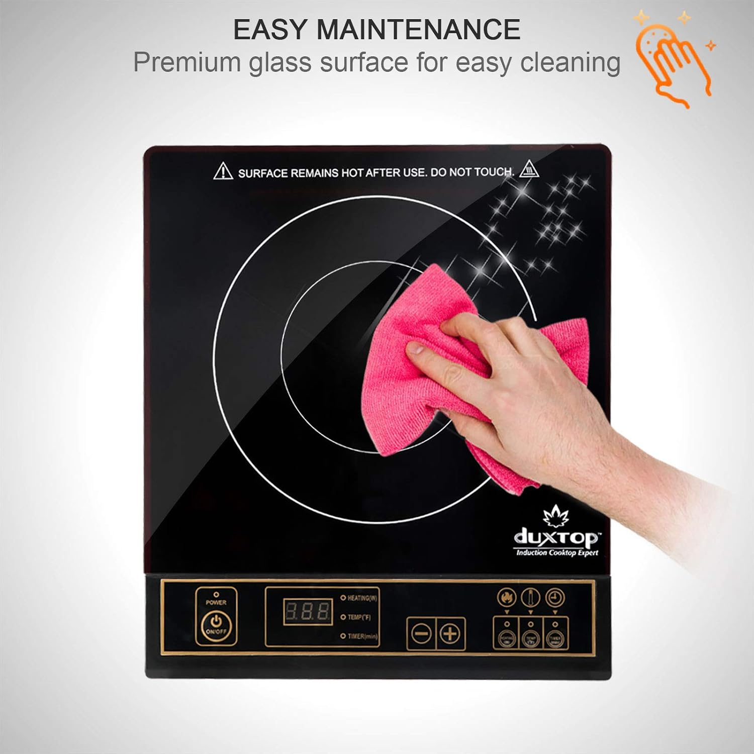 Duxtop 1800W Portable Induction Cooktop Countertop Burner, Gold 8100MC/BT-180G3 - Image 3