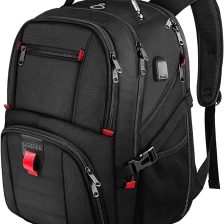 YOREPEK Travel Backpack, Extra Large 50L Laptop Backpacks for Men Women, Water Resistant College Backpacks Airline Approved Business Work Bag with USB Charging Port Fits 17 Inch Computer, Black